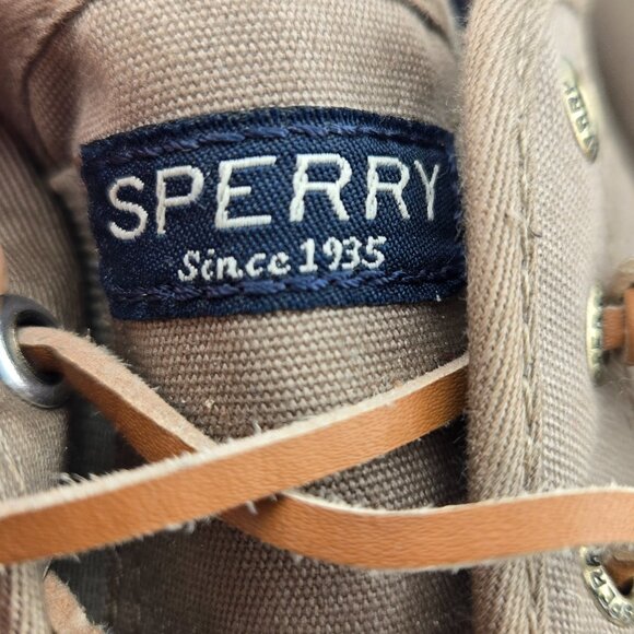 Sperry Pier View Low Sneakers – Taupe Canvas w/ Leather Laces | Women’s 7M - Picture 5 of 10